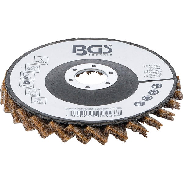BGS technic Fächerschleifscheibe, Korngröße 80, Durchmesser 125 mm
