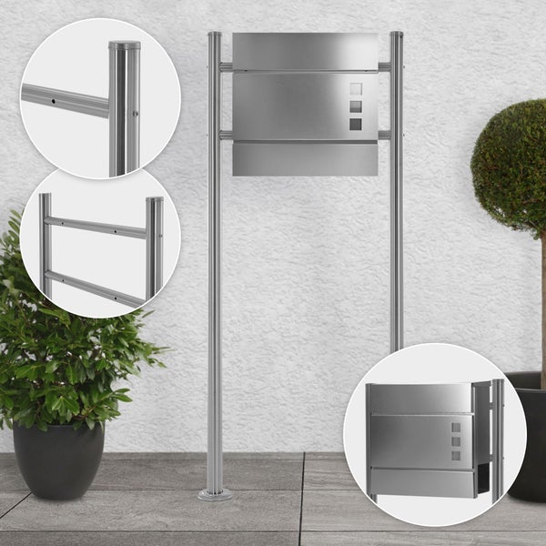 Freistehender Briefkasten aus Edelstahl