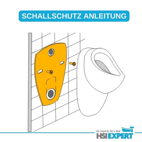Schallschutz Montageanleitung für ein Urinal