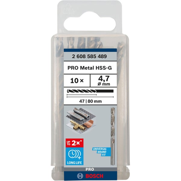 Bosch Metallbohrer Set mit 10 Stück, 4,7 Millimeter Durchmesser