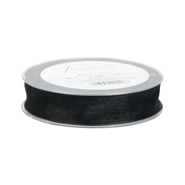 Schwarzes Chiffonband auf Rolle, 25 mm breit