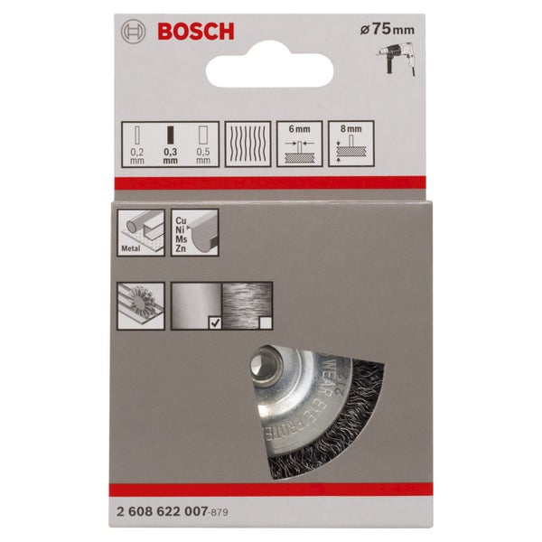 Bosch PRO Metal clean Scheibenbürste 75 x 0,30 mm gerader Schaft - 2608622007