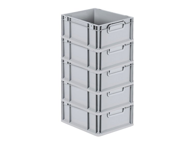 PROREGAL Spar Set 5x Eurobox Nextgen Economy Griffe Geschlossen HxBxT 17 x 30 x 40 cm 16 Liter Eurobehälter Transportbox Transportbehälter