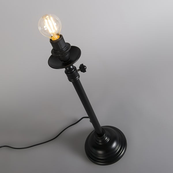 Klassische Tischlampe schwarz ohne Schirm verstellbar - Accia