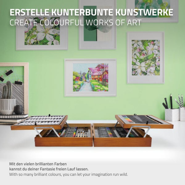 Badezimmer-Set mit Waschtischunterschrank, Aufsatzwaschbecken, Spiegelschrank und Hochschrank