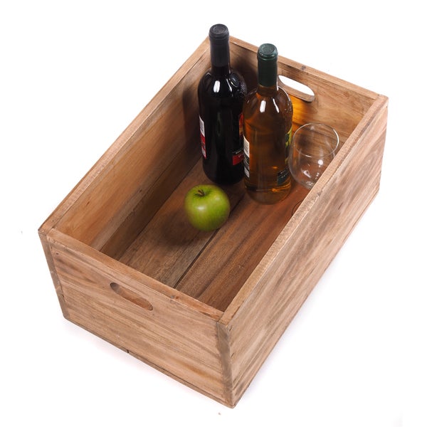 Holzkiste BOX Recyclingholz massiv, mit Rollen 01 natur-vintage