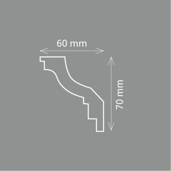 HOMESTAR Zierleiste Lisa (60 x 70 mm), Länge 2m