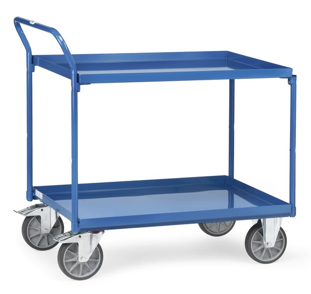 Etagenwagen mit zwei Ablageflächen und vier Rollen