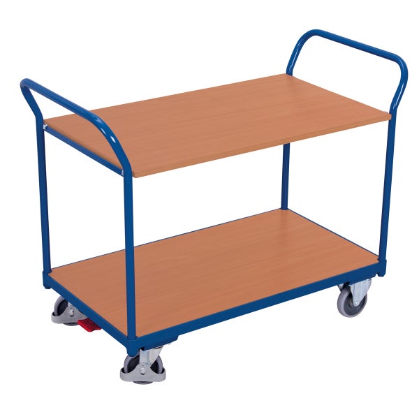 Etagenwagen mit zwei Ablageflächen und Rollen