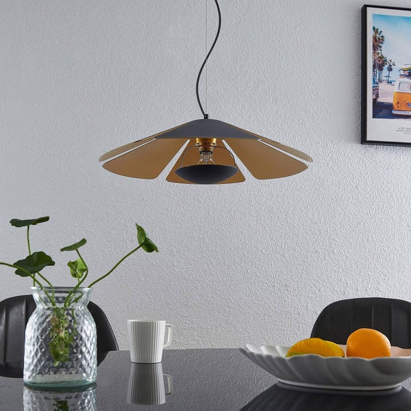 Lucande Pendelleuchte Jemmily (Design, Modern) in Schwarz aus Aluminium (1 flammig E27) - Design-Hängeleuchte Esstischlampe Hängelampe Hängeleuchte Wohnzimmerleuchte