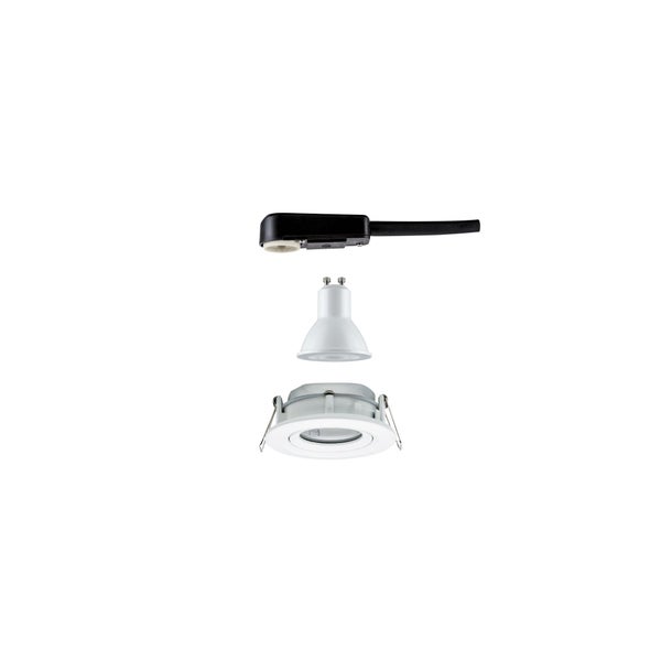 LED Einbauleuchte Nova Plus Einzelleuchte schwenkbar IP65 rund 93mm 30° GU10 6W 470lm 230V dimmbar 4000K Weiß matt