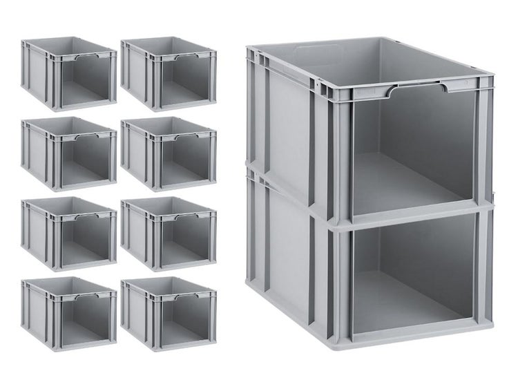 PROREGAL SparSet 10x Eurobox NextGen Store HxBxT 32 x 40 x 60 cm 65 Liter Front Offen Eurobehälter Transportbox