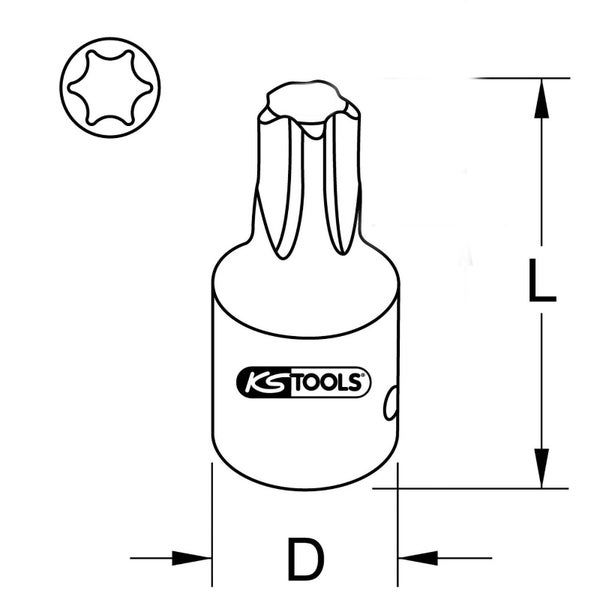 KS TOOLS 1/2 Kraft-Bit-Stecknuss Torx kurz T40 - 911.0913