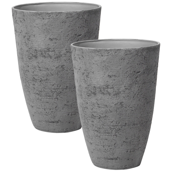Set mit 2 Blumentöpfen CAMIA 51 cm Grau