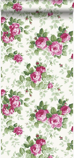 Origin Wallcoverings Tapete Rosen Rosa - 53 cm x 10,05 m - 326138