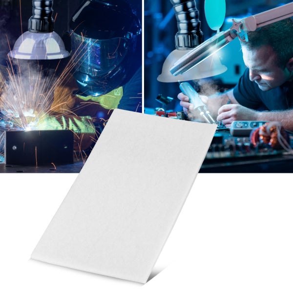 Rechteckige weiße Filtermatte für Schweiß- und Lötarbeiten.