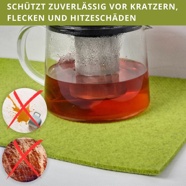 4x Tischset abgerundete Ecken anthrazit-meliert 30x45cm