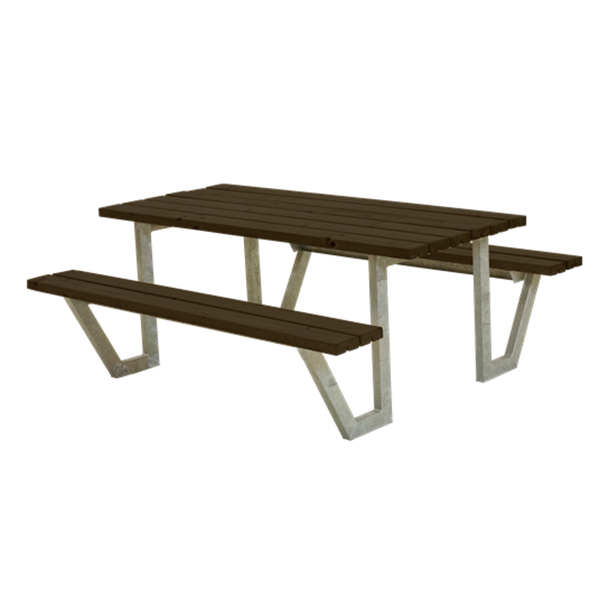 Picknicktisch, Gartentisch, Gartenmöbel  WEGA 177x161x73cm - 6 bis 8 Sitzplätze - Farbe schwarz