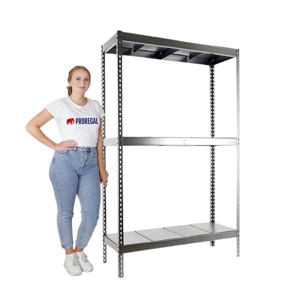 PROREGAL Schwerlastregal Big Metal Yeti Three HxBxT 200 x 120 x 45 cm Fachlast 400 kg Verzinkt