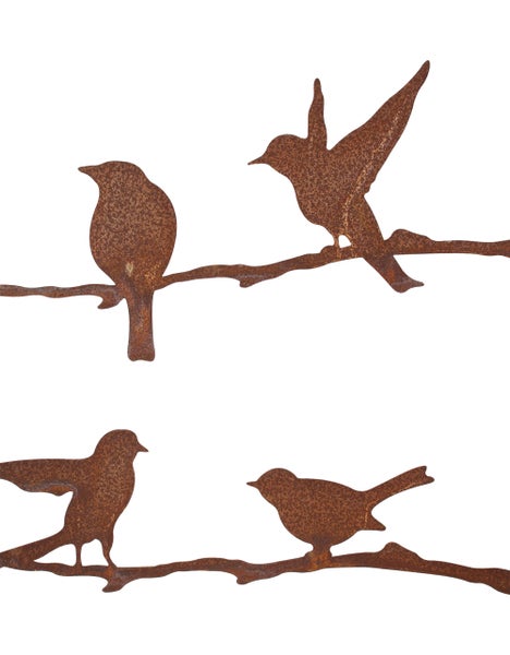 FRANK FLECHTWAREN | Dekoleiter Vogelgezwitscher, METALL, 38,5 x 1 x 115 cm