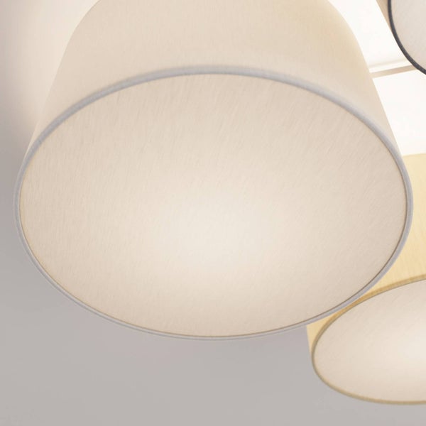 Lindby Stoff Deckenlampe grau, braun schwarz beige weiß 5 Schirme Ø 20 25 30 35 40 cm 5x E27 max. 60W ohne Leuchtmittel Textil Deckenleuchte