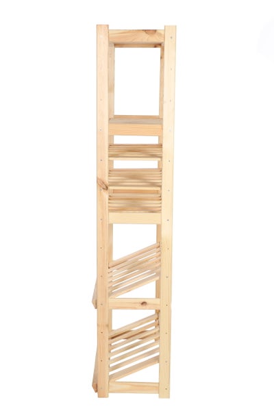PROREGAL Getränkekisten- & Weinregal SPREEWALD HxBxT 163x70x33cm 18 Flaschen auf 3 Ebenen + 2 Ebenen für Kisten + 2 Ablagen Massives Kiefernholz Natur