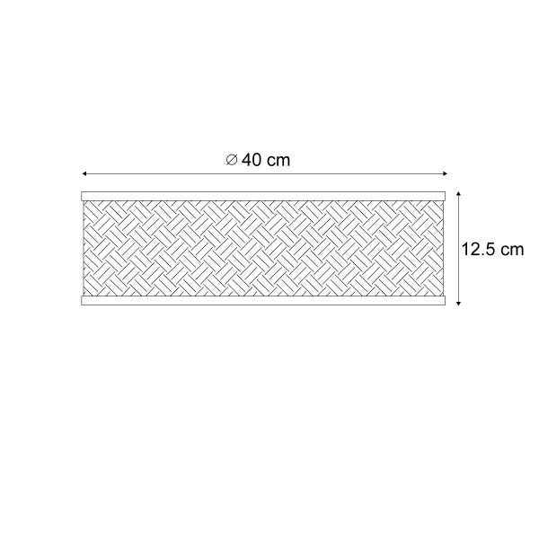 Orientalische Rattan Deckenleuchte mit Schwarz 40cm - Tremmo