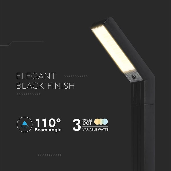Schwarze Stehleuchte mit 110 Grad Abstrahlwinkel und variabler Farbtemperatur
