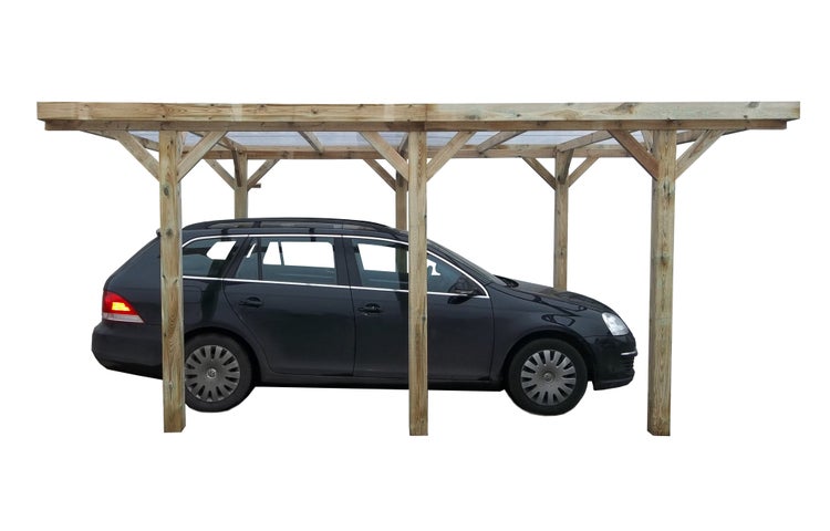 Carport Garagendach 3,04x5,12 m - 15,56 m2 - PVC-Abdeckung 