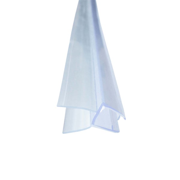 Transparentes Dichtungsprofil aus Kunststoff für Duschtüren.