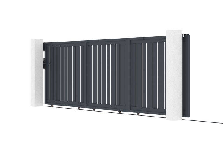 Schiebetor 5m VEYMONT H.140 graues Aluminium