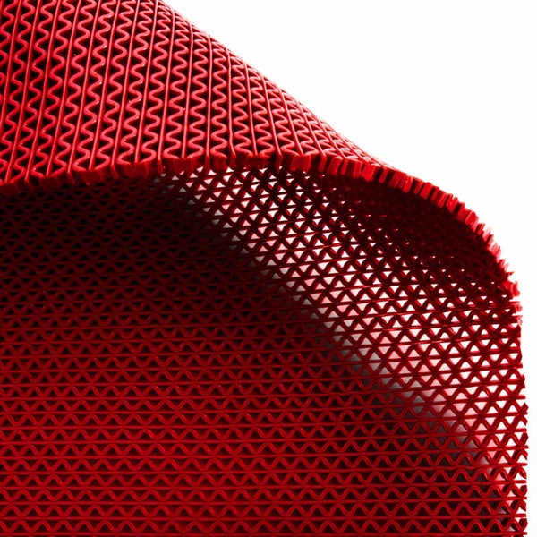 FLOORDIREKT Hygienematte für Barfußzonen - UV beständig - Rot - 90 x 400 cm