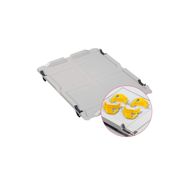 PROREGAL Spar Set 5x Eurobox Nextgen Color Mit Auflagedeckel & Schiebeschnappverschlüsse HxBxT 17 x 40 x 60 cm Griffe Gelb Geschlossen Glatter Boden