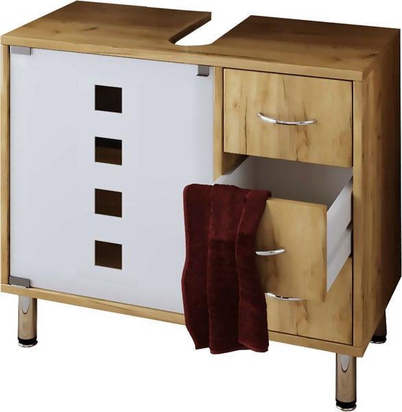Holz Badmöbel Badunterschrank Darola Schublade
