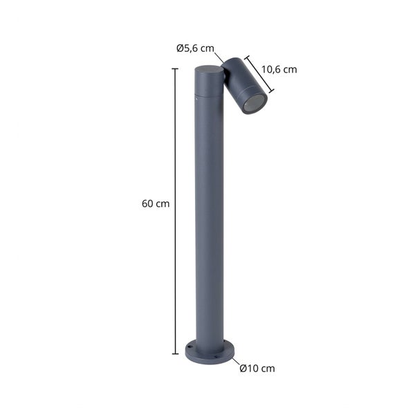 PRIOS Außenleuchte Tulimar (Modern) in Schwarz aus Aluminium (1 flammig, GU10) - Wegeleuchte Pollerleuchte Wegelampe Sockelleuchte