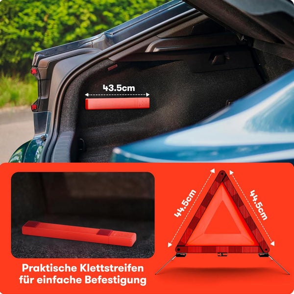 PURAHELP Warndreieck Kfz nach aktueller Norm 2025 ECE R27 (StVO konform) – Kompaktes Pannendreieck für maximale Sicherheit – Klappbares Warndreieck Auto nach EU-Norm