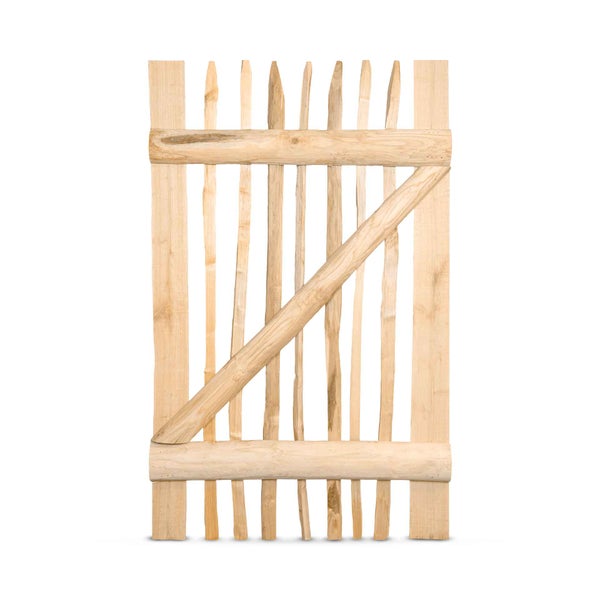Staketenzaun-Tor (genagelte Ausführung), Edelkastanie B75 cm H120 cm