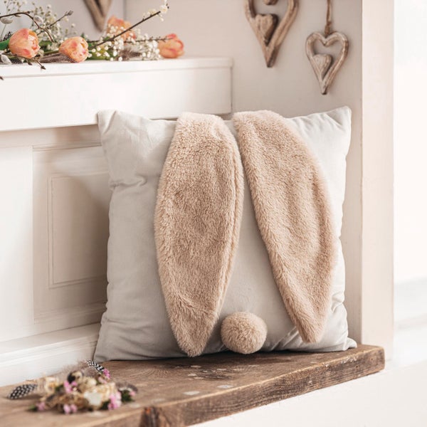 FRANK FLECHTWAREN|Kissenhülle Hasenöhrchen, 45 x 45 cm, POLYESTER