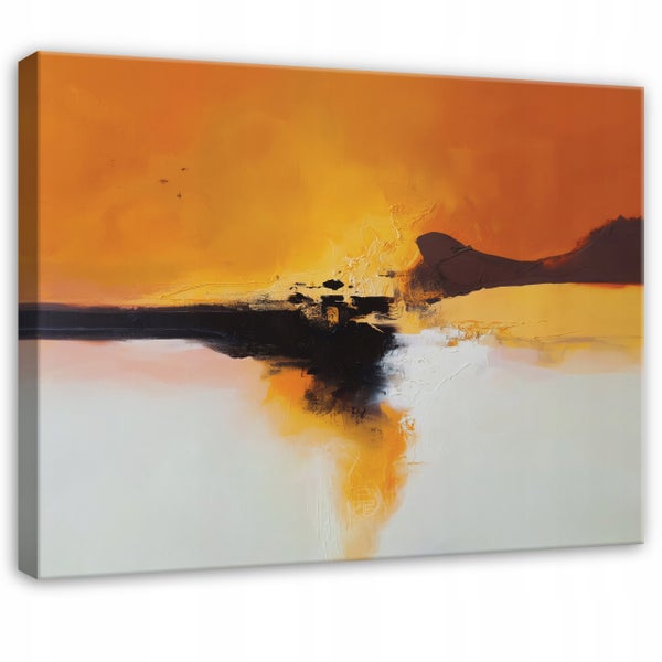 Abstraktes Wandbild mit horizontalen Farbflächen in verschiedenen Nuancen