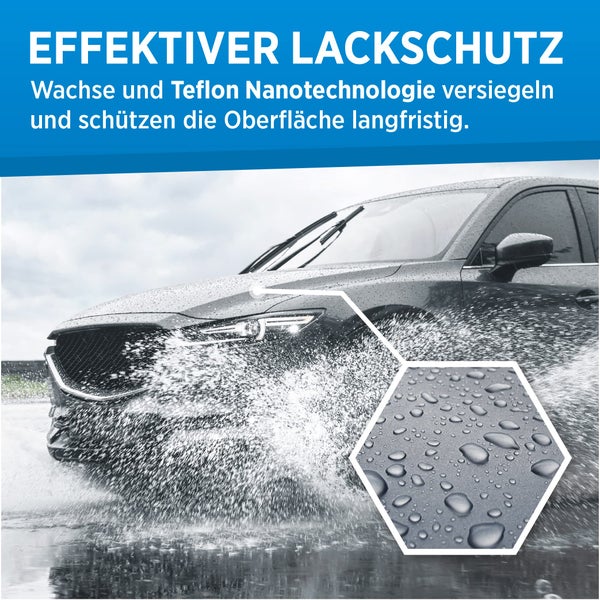 PRINOX® Profi Autopolitur 500ml inkl. Polierschwamm für alle Lacke - Schwarz, Weiß, Buntlacke, Metalliclacke I Auto Politur mit Nanoversiegelung zum Kratzer entfernen - Made in DE