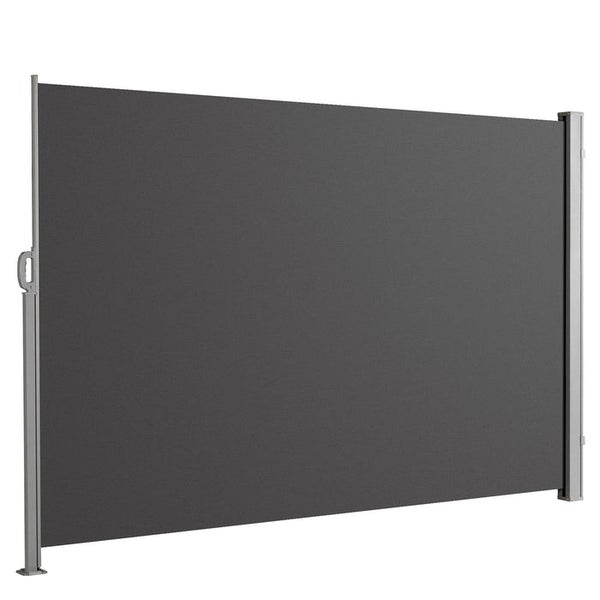 Ausgezogene Seitenmarkise für den Außenbereich.