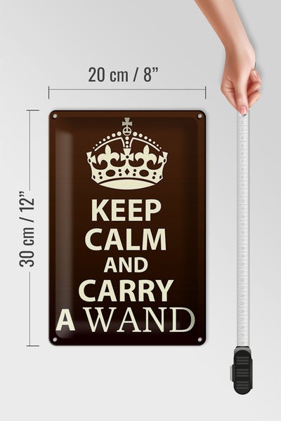 Blechschild Spruch 20x30cm Keep Calm and carry a wand