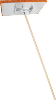 Wischbrett mit Schwammbelag und Holzstiel für Fliesenlegerarbeiten