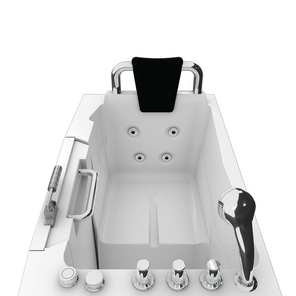 Whirlpool Badewanne mit Armaturen, Duschkopf und Nackenstütze