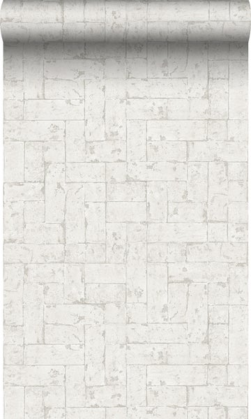 Origin Wallcoverings Tapete Backstein-Optik Crême-Weiß - 53 cm x 10.05 m - 347567