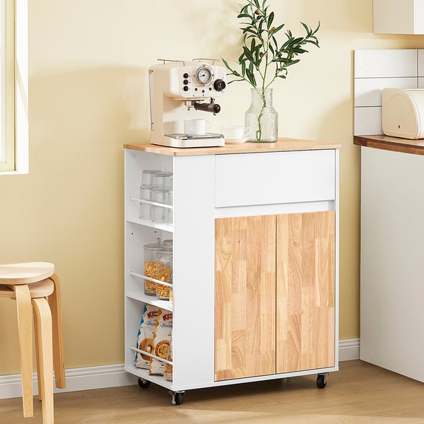 Küchenwagen mit Schublade, Regalen und Schranktüren