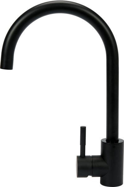 Küchenarmatur Steely, schwarz 26cm, Wasserhahn, Spültischarmatur, Mischbatterie