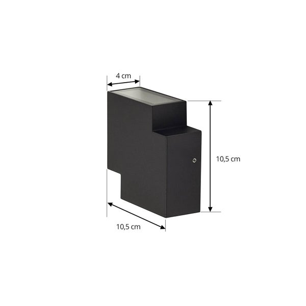 Lindby LED Wandleuchte außen Fendir (spritzwassergeschützt (Modern) in Schwarz aus Aluminium (2 flammig, ) - Außenwandleuchten Wandlampe Led Außenlampe Outdoor für Außenwand/Hauswand