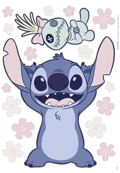 Wanddekoration mit Stitch und Puppenmotiv