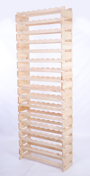 Weinregal VINOTECA FLEX PRO HxBxT 247x84x28cm 144 Flaschen auf 18 Ebenen Massives Kiefernholz Natur unbehandelt